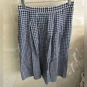Banana Republic Blue and White Checkered A-Line Skirt